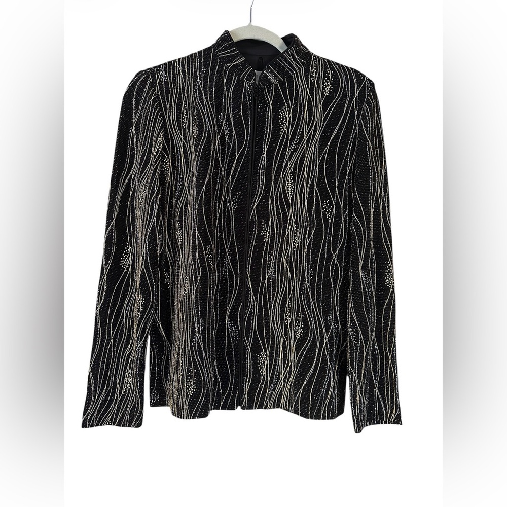DRAPER'S & DAMON'S Black Beaded Wave-Pattern Jacket